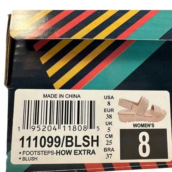 Skechers Foamies Footsteps Blush Sandal Sz 8 “How Extra” Pearl Sparkle Luxe Foam - Picture 3 of 13